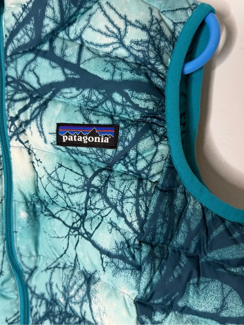 Patagonia Down Sweater Puffer Vest in the Moontree Deep Sea Blue Size XS 5-6